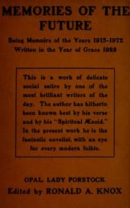 Memories of the future book cover