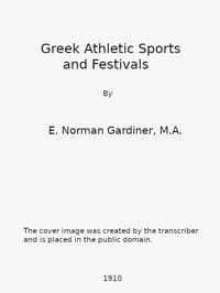 Greek Athletic Sports and Festivals