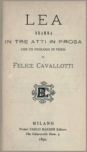 Lea: dramma in tre atti in prosa con un prologo in versi book cover