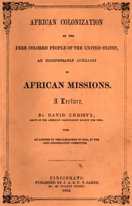 African Colonization by the Free Colored People of the United States, an Indispensable Auxiliary to African Missions.
A Lecture book cover