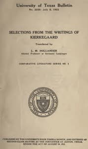 Selections from the Writings of Kierkegaard book cover