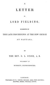 A Letter to Lord Fielding. Suggested by the late proceedings at the New Church at Pantasa book cover