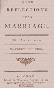 Some Reflections Upon Marriage.
With additions.
