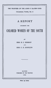 A Report Concerning the Colored Women of the South book cover