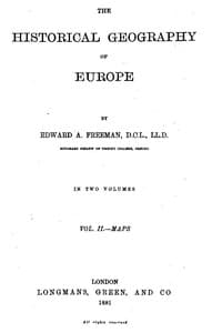 The Historical Geography of Europe, Vol. II, Maps book cover