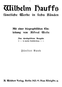 Wilhelm Hauffs sämtliche Werke in sechs Bänden. Bd. 5