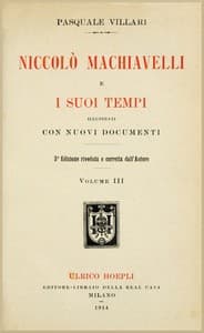 Niccolò Machiavelli e i suoi tempi, vol. III book cover