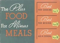 The Plus Food for Minus Meals book cover