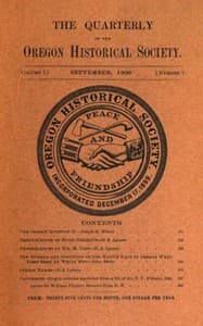 The Quarterly of the Oregon Historical Society (Vol. I, No. 3)