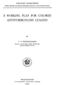 A Working Plan for Colored Antituberculosis Leagues