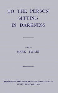 To the Person Sitting in Darkness