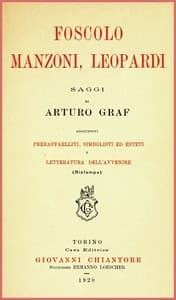 Foscolo, Manzoni, Leopardi: saggi
Aggiuntovi preraffaelliti, simbolisti ed esteti e letteratura dell'avvenire