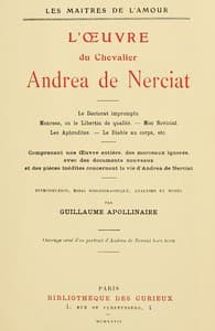 L'oeuvre du chevalier Andrea de Nerciat (1/2)
