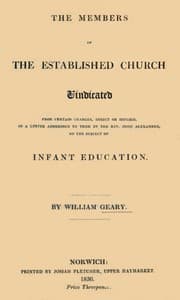 The Members of the Established Church Vindicated
from certain charges, direct or implied, in a letter addressed to them by the Rev. John Alexander, on the subject of Infant Education
