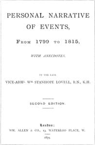 Personal Narrative of Events, From 1799 to 1815