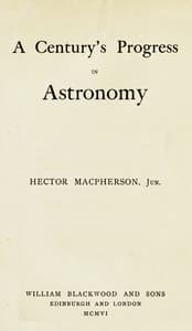 A Century's Progress in Astronomy book cover