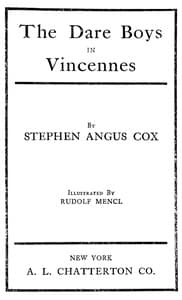 The Dare Boys in Vincennes book cover