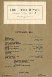 The Little Review, September 1914 (Vol. 1, No. 6) book cover