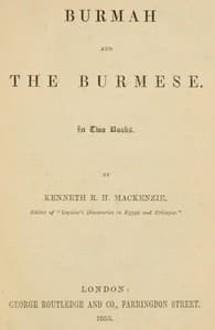Burmah and the Burmese