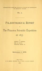Palæontological Report of the Princeton Scientific Expedition of 1877