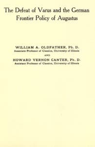 The Defeat of Varus and the German Frontier Policy of Augustus book cover