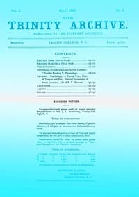 The Trinity Archive, Vol. I, No. 7, May 1888
