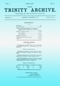 The Trinity Archive, Vol. I, No. 8, June 1888
