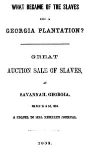 What Became of the Slaves on a Georgia Plantation?
Great Auction Sale of Slaves, at Savannah, Georgia, March 2d & 3d, 1859 book cover