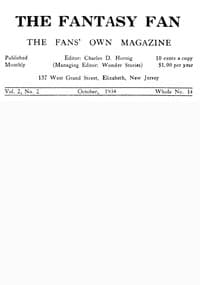 The Fantasy Fan, Volume 2, Number 2, October 1934
The Fan's Own Magazine book cover