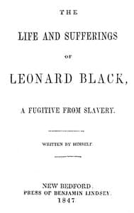 The Life and Sufferings of Leonard Black, a Fugitive from Slavery book cover