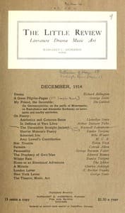 The Little Review, December 1914 (Vol. 1, No. 9) book cover