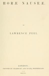 Horæ Nauseæ book cover