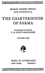 The Charterhouse of Parma, Volume 1 book cover