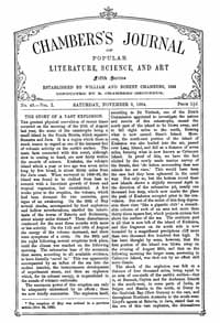 Chambers's Journal of Popular Literature, Science, and Art, Fifth Series, No. 45, Vol. I, November 8, 1884 book cover