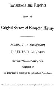 Monumentum Ancyranum: The Deeds of Augustus