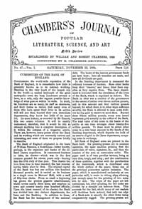 Chambers's Journal of Popular Literature, Science, and Art, Fifth Series, No. 47, Vol. I, November 22, 1884 book cover