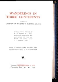 Wanderings in Three Continents