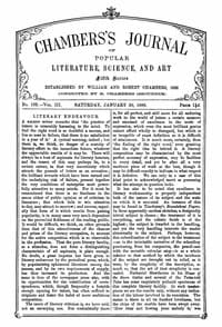 Chambers's Journal of Popular Literature, Science, and Art, Fifth Series, No. 109, Vol. III, January 30, 1886