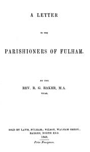 A Letter to the Parishioners of Fulham book cover