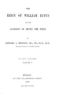The Reign of William Rufus and the Accession of Henry the First, Volume 1 (of 2) book cover