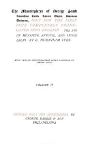 The Sin of Monsieur Antoine, Volume 2 (of 2) and Leone Leoni