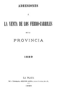 Adhesiones á la Venta de los Ferro-carriles de la Provincia book cover