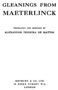 Gleanings from Maeterlinck book cover