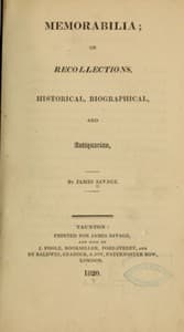 Memorabilia; Or Recollections, Historical, Biographical, and Antiquarian