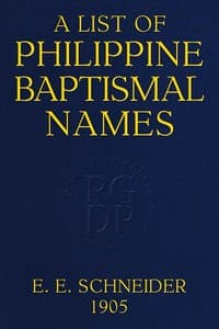 A List of Philippine Baptismal Names book cover
