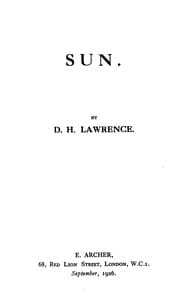 Sun book cover