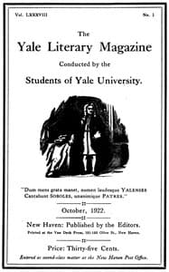 The Yale Literary Magazine (Vol. LXXXVIII, No. 1, October 1922)