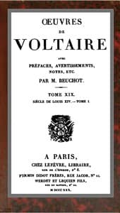 Œuvres de Voltaire Tome XIX: Siècle de Louis XIV.—Tome I book cover