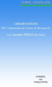 Observations sur l'organisation des postes et messageries, présentées au Corps législatif book cover