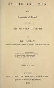 Habits and men, with remnants of record touching the makers of both